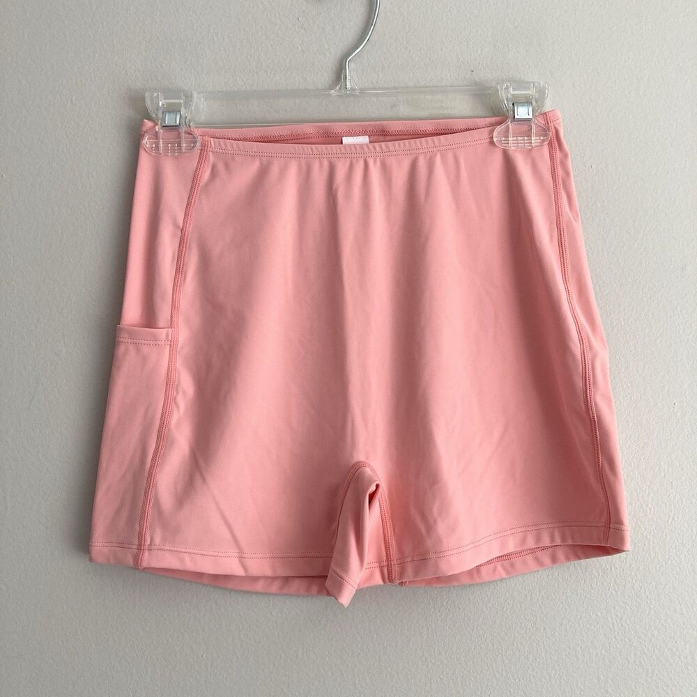 Halara Biker Shorts Womens Small Pink Side Pocket 3” Yoga Gym Running Workout